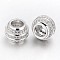 Brass Micro Pave Cubic Zirconia European Beads, Large Hole Rondelle Beads, Lead Free & Nickel Free, Platinum, 11x8mm, Hole: 5mm