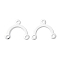 Brass Chandelier Components Links, Cadmium Free & Lead Free, Arch Shape, 925 Sterling Silver Plated, 14x16x0.2mm, Hole: 1.8mm