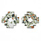Handmade Polymer Clay Pendants, with Silver Foil, Stacking Puzzle, Dark Khaki, 39.5~40x39.5x2.5~3mm, Hole: 1.8mm