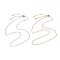 2Pcs 2 Colors 304 Stainless Steel Slider Necklace Makings, with Satellite Chains and Brass Slider Beads, Golden & Stainless Steel Color, 24.02 inch(61cm), 1pc/color