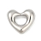 Brass Pendants, Heart Charms, Cadmium Free & Lead Free, Rack Plating, Long-Lasting Plated, Platinum, 10x11x4mm, Hole: 3.8mm