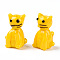 Handmade Lampwork Beads, Cat Shape, Gold, 21x14.5x12.5mm, Hole: 1.8mm