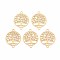 Rack Plating 201 Stainless Steel Connector Charms, Etched Metal Embellishments, Nickel Free, tree, Real 18K Gold Plated, 18x14x0.4mm, Hole: 1.5mm
