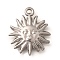 304 Stainless Steel Pendants, Sun Charms, Anti-Tarnish, Stainless Steel Color, 19.5x16.5x2.5mm, Hole: 1.2mm