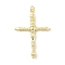 Brass Pendants, Cadmium Free & Nickel Free & Lead Free, Cross Charms, with Jump Ring, Real 18K Gold Plated, 33.5x24x3mm