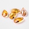 Faceted Teardrop Glass Pendants, Orange, 22x13x7mm, Hole: 1mm