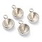Tarnish Resistant 202 Stainless Steel Pendant Rhinestone Settings, for Pointed Back Rivoli Rhinestone, Half Round, Stainless Steel Color, 14x10x4.5mm, Hole: 2.8mm, Fit for 8mm Rhinestone