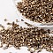 Plated Glass Bugle Beads, Metallic Colours,Copper Plated, 2~3x2mm, Hole: 1mm, about 450g/bag, 20000pcs/bag
