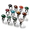 Natural Gemstone Finger Ring, with Stainless Steel Finding, 4mm, Inner Diameter: 16~19.9mm, 12pcs/box