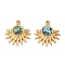 304 Stainless Steel Natural Paua Shell Pendants, Sun Charms, Ion Plating(IP), Real 18K Gold Plated, 23.5x22x2mm, Hole: 1.2mm