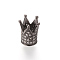 Brass Micro Pave Cubic Zirconia Beads, Cadmium Free & Lead Free, Crown, Gunmetal, 12x10mm, Hole: 1~5mm