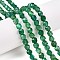 Natural Agate(Dyed) Beads Strands, Round, Faceted, Green, 5.5~6x5.5~6.5mm, Hole: 1mm, about 60~62pcs/strand, 14.17~14.88''(36~37.2cm)