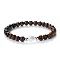 Natural Tiger Eye Heart & Round Beaded Stretch Bracelet
