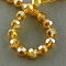 Electroplate Glass Beads Strands, AB Color Plated, Faceted(32 Facets), Round, Dark Goldenrod, 4mm, Hole: 0.5mm, about 100pcs/strand, 14.2 inch