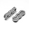 Brass Micro Pave Cubic Zirconia Spacer Bars, Lead Free & Cadmium Free & Nickel Free, Clear, Real Platinum Plated, 19x7x2.5mm, Hole: 1mm