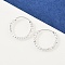 Brass Textured Hoop Earrings, Round Ring, Lead Free & Cadmium Free, 925 Sterling Silver Plated, 14x2mm