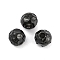 Textured 316 Surgical Stainless Steel Beads, Round, Black, 6mm, Hole: 1.5mm