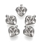 Tarnish Resistant 202 Stainless Steel Pendant Rhinestone Settings, For Pointed Back Rivoli Rhinestone, Heart, Stainless Steel Color, Fit for 4mm Rhinestone, 9.2x7.7x3mm, Hole: 1.8mm