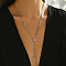 201 Stainless Steel Rosary Bead Necklaces, Hollow Virgin Cross Tassel Necklaces for Women, Silver Color Plated, Oval, 20.08 inch(51cm)
