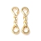 Brass Connector Charms, Knot Links, Cadmium Free & Nickel Free & Lead Free, Real 18K Gold Plated, 17x4.5x2mm, Hole: 2mm