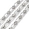Tarnish Resistant 304 Stainless Steel Oval & Knot Link Chains, Unwelded, with Spool, Stainless Steel Color, 12x6x1.5mm, 7x6x4mm, 5m/roll