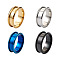 4Pcs 4 Colors Stainless Steel Grooved Finger Ring Settings, Ring Core Blank, for Inlay Ring Jewelry Making, Mixed Color, Size 8, 1pc/color