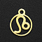 201 Stainless Steel Charms, Flat Round with Constellation, Golden, Leo, 13.4x10.8x1mm, Hole: 1.5mm