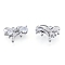 Brass Micro Pave Clear Cubic Zirconia Pendants, Cadmium Free & Nickel Free & Lead Free, Melting Heart, Platinum, 11x15.5x4.5mm, Hole: 1.4mm