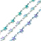 304 Stainless Steel Chains, Soldered, Star Link Chains, Rainbow Color, 12x6x1mm, about 32.8 Feet(10m)/roll