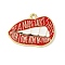 Alloy Enamel Pendants, Golden, Word if a Man Talks Shit & Then I Owe Hhim Nothing, Lip, 19x25x1.5mm, Hole: 1.6mm