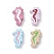 Spray Painted Alloy Beads, with Enamel, Sea Horse, Mixed Color, 11x6.5x3mm, Hole: 1.2mm