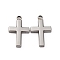 304 Stainless Steel Pendants, Cross Charm, Stainless Steel Color, 18.5x11x2.5mm, Hole: 1.6mm