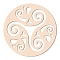 Wooden Cabochons, for Jewelry Making, Flat Round with Grass Pattern, BurlyWood, 310x6mm