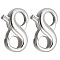 2Pcs Sterling Silver Double Opening Lobster Claw Clasps, Platinum, 10x6x3mm