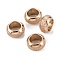 Ion Plating(IP) Frosted 201 Stainless Steel European Beads, Rondelle, Rose Gold, 8x4mm, Hole: 5mm