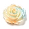 Gradient Color Opaque Resin Cabochons, Flower, Cyan, 28x12.5mm