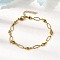 304 Stainless Steel Link Bracelets, Oval Jewlery for Women, Heart, Ion Plating(IP), Golden, 6-7/8 inch(17.6cm)