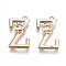 Brass Pendants, with Rhinestones, Cadmium Free & Nickel Free & Lead Free, Alphabet, Golden, Letter.Z, 18x10x2.5mm, Hole: 1mm