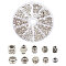 196Pcs 10 Style Tibetan Style Alloy Beads, Rondelle & Barrel & Column & Tubbish, Antique Silver, 5~12x3~9mm, Hole: 1~6.5mm, 20pcs/style