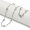 Non-Tarnish 304 Stainless Steel Box Chain Oval Link Necklaces, Stainless Steel Color, 19.80 inch(50.3cm)