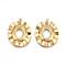 304 Stainless Steel Pendants, Ion Plating(IP), Oval Charms, Real 18K Gold Plated, 35x27.5x3.5mm, Hole: 2mm