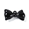Spray Painted Opaque Acrylic Big Pendants, Bowknot, Black, 31x56x16mm, Hole: 3.5mm