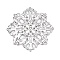 Iron Filigree Joiners, Etched Metal Embellishments, Flower, Platinum, 44x44x1mm, Hole: 1.4mm