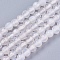 Natural White Agate Round Beads Strand, Dyed, Faceted, Antique White, 4mm, Hole: 0.9mm