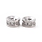Brass Micro Pave Cubic Zirconia Spacer Beads, Cadmium Free & Nickel Free & Lead Free, Flat Round, Platinum, 7x3mm, Hole: 1.2mm