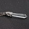 Synthetic Gemstone Faceted Bullet Point Pendant Necklaces, Bullet Head, Alloy Cable Chain Necklaces, Platinum, 15.75 inch(40cm)