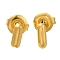 304 Stainless Steel Stud Earrings, Real 14K Gold Plated, Letter I, 7x2.5mm
