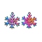 Ion Plating(IP) 304 Stainless Steel Pendants, Snowflake Charm, Rainbow Color, 33x26.5x1.5mm, Hole: 3mm