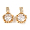 Brass Micro Pave Cubic Zirconia Charms, Cadmium Free & Nickel Free & Lead Free, Flower, Real 18K Gold Plated, 13x9x5mm, Hole: 2.5x1.4mm