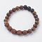 Natural Lava Rock & Wenge Wood Beads & Coconut Stretch Bracelets, with Alloy Findings, 2 inch(5~5.2cm)